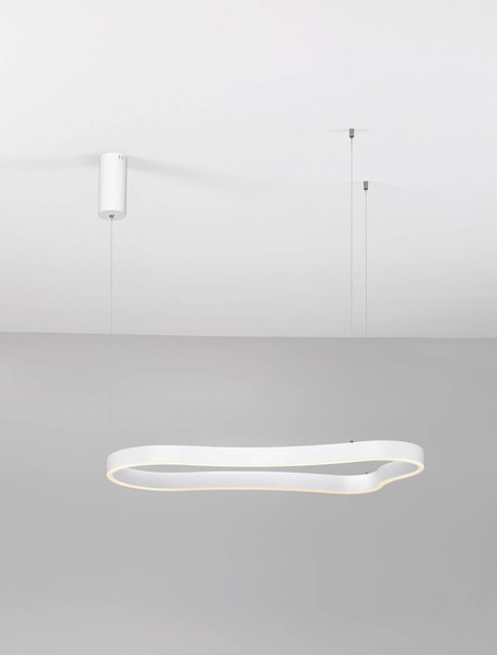 Nova Luce LED Pendelleuchte Dussa dimmbar 52W warmweiss 3000K Weiß Aluminium 90x45cm 9345690