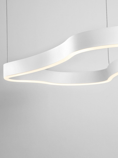 Nova Luce LED Pendelleuchte Dussa dimmbar 52W warmweiss 3000K Weiß Aluminium 90x45cm 9345690