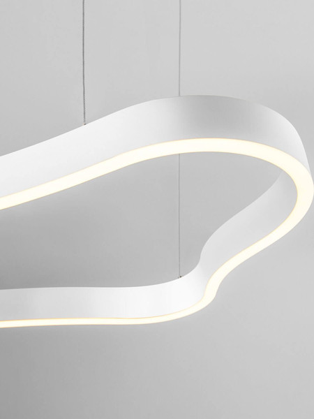 Nova Luce LED Pendelleuchte Dussa dimmbar 52W warmweiss 3000K Weiß Aluminium 90x45cm 9345690