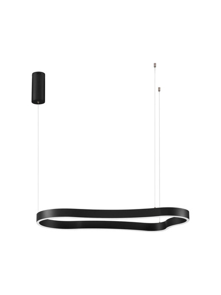 Nova Luce LED Pendelleuchte Dussa dimmbar 52W warmweiss 3000K Schwarz Aluminium 90x45cm 9345691