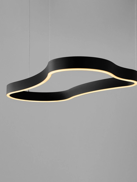 Nova Luce LED Pendelleuchte Dussa dimmbar 52W warmweiss 3000K Schwarz Aluminium 90x45cm 9345691