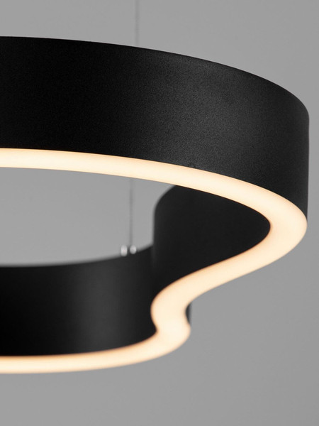 Nova Luce LED Pendelleuchte Dussa dimmbar 52W warmweiss 3000K Schwarz Aluminium 90x45cm 9345691
