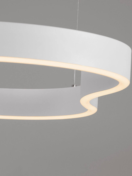 Nova Luce LED Pendelleuchte Dussa dimmbar 61W warmweiss 3000K Weiß Aluminium 120x66cm 9345692