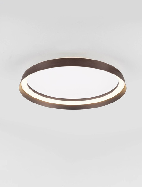 Nova Luce LED Deckenleuchte Ormi dimmbar 38W CCT warm-/neutralweiss 2700/3000/4000K Kaffeebraun Aluminium Ø45cm 9345696