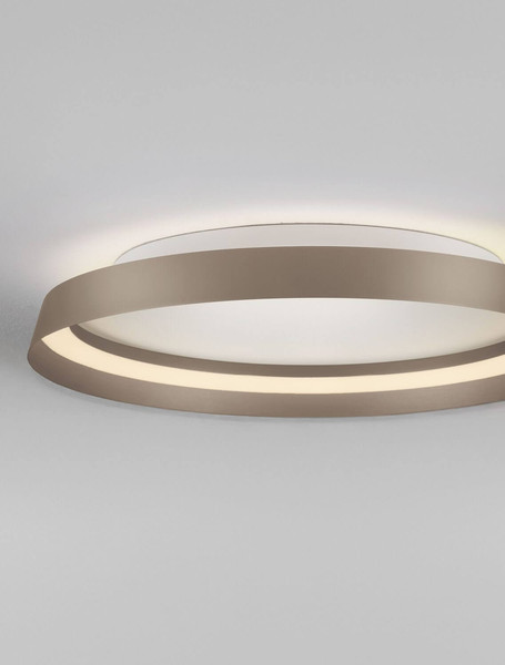Nova Luce LED Deckenleuchte Ormi dimmbar 38W CCT warm-/neutralweiss 2700/3000/4000K Champagnerbraun Aluminium Ø45cm 9345697