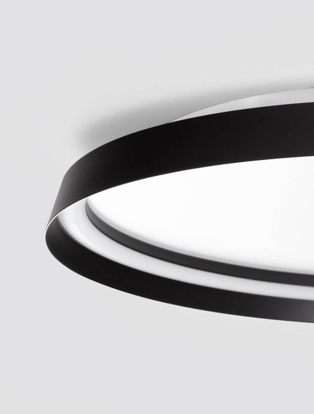 Nova Luce LED Deckenleuchte Ormi dimmbar 48W CCT warm-/neutralweiss 2700/3000/4000K Schwarz Aluminium Ø60cm 9345699