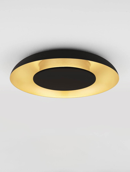 Nova Luce LED Deckenleuchte Epos dimmbar 24W CCT warm-/neutralweiss 2700/3000/4000K Schwarz Gold Aluminium Ø40cm 9345706