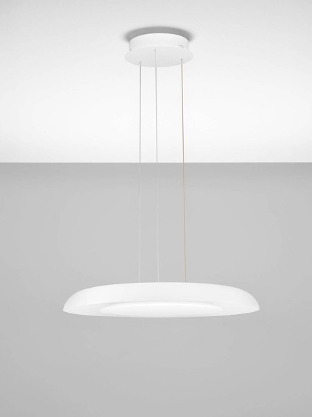 Nova Luce LED Pendelleuchte Epos dimmbar 38W CCT warm-/neutralweiss 2700/3000/4000K Weiß Aluminium Ø60cm 9345710