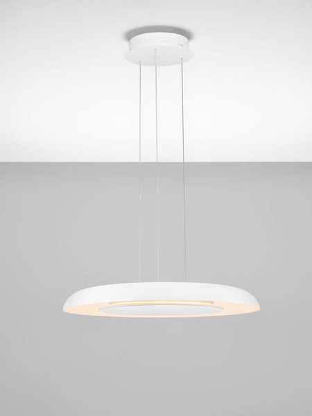 Nova Luce LED Pendelleuchte Epos dimmbar 38W CCT warm-/neutralweiss 2700/3000/4000K Weiß Aluminium Ø60cm 9345710