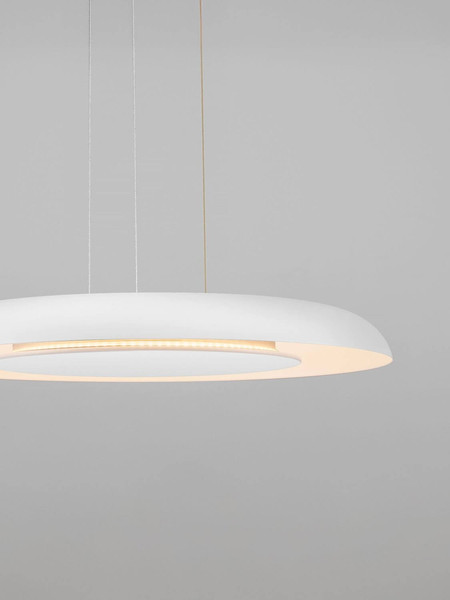 Nova Luce LED Pendelleuchte Epos dimmbar 38W CCT warm-/neutralweiss 2700/3000/4000K Weiß Aluminium Ø60cm 9345710