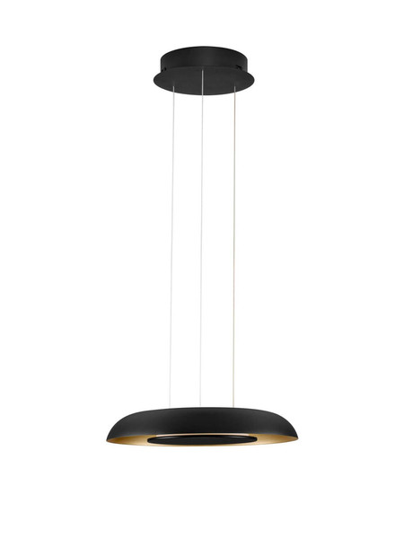 Nova Luce LED Pendelleuchte Epos dimmbar 24W CCT warm-/neutralweiss 2700/3000/4000K Schwarz Gold Aluminium Ø40cm 9345712