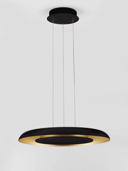 Nova Luce LED Pendelleuchte Epos dimmbar 38W CCT warm-/neutralweiss 2700/3000/4000K Schwarz Gold Aluminium Ø60cm 9345713