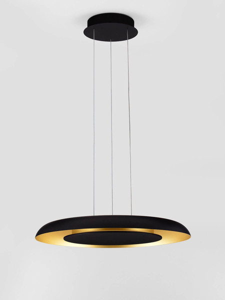 Nova Luce LED Pendelleuchte Epos dimmbar 38W CCT warm-/neutralweiss 2700/3000/4000K Schwarz Gold Aluminium Ø60cm 9345713