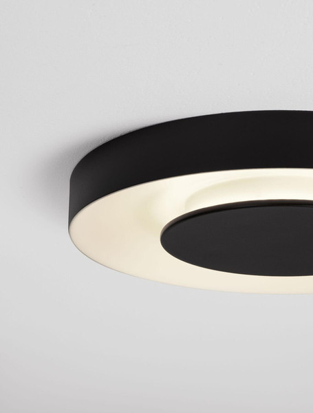 Nova Luce LED Deckenleuchte Pada dimmbar 25W CCT warm-/neutralweiss 2700/3000/4000K Schwarz Weiß Aluminium Ø40cm 9345716