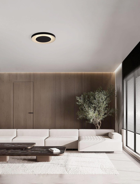 Nova Luce LED Deckenleuchte Pada dimmbar 37W CCT warm-/neutralweiss 2700/3000/4000K Schwarz Weiß Aluminium Ø60cm 9345717