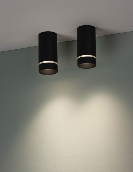 Nova Luce ESCA Deckenleuchte GU10 Schwarz 12,5x6cm dimmbar 9387001