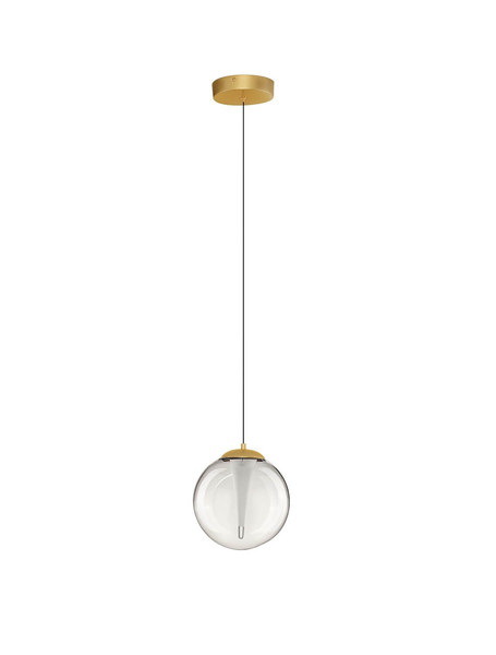 Nova Luce LED Pendelleuchte Galeo dimmbar 7W warmweiss 3000K Gold Glas Metall Ø22cm 9416940