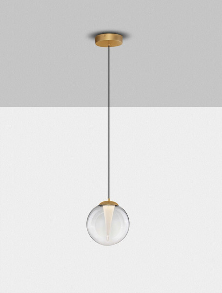 Nova Luce LED Pendelleuchte Galeo dimmbar 7W warmweiss 3000K Gold Glas Metall Ø22cm 9416940
