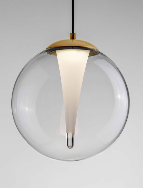 Nova Luce LED Pendelleuchte Galeo dimmbar 7W warmweiss 3000K Gold Glas Metall Ø22cm 9416940