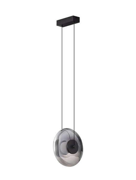 Nova Luce LED Pendelleuchte Ballet dimmbar 8W warmweiss 3000K Schwarz Rauchgrau Glas Metall Ø26cm 9416944