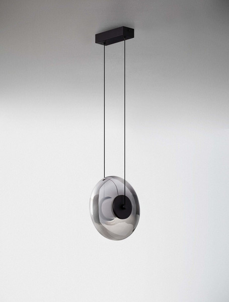 Nova Luce LED Pendelleuchte Ballet dimmbar 8W warmweiss 3000K Schwarz Rauchgrau Glas Metall Ø26cm 9416944