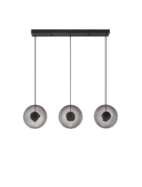 Nova Luce LED Pendelleuchte Ballet dimmbar 24W warmweiss 3000K Schwarz Rauchgrau Glas Metall 102x26cm 9416945