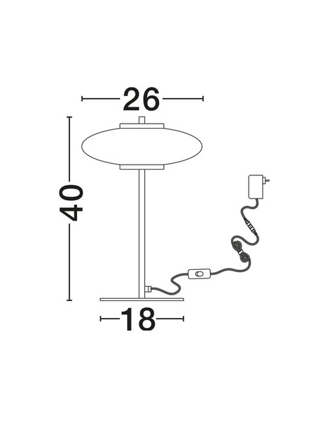 Nova Luce LED Tischleuchte Ballet 8W warmweiss 3000K Schwarz Rauchgrau Glas Metall Ø26cm 9416948
