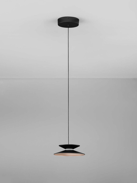 Nova Luce LED Pendelleuchte Morphi dimmbar 5W warmweiss 3000K Schwarz Gold Metall Ø20cm 9416949