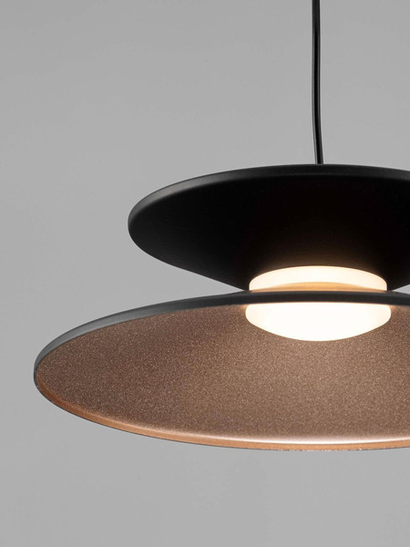 Nova Luce LED Pendelleuchte Morphi dimmbar 5W warmweiss 3000K Schwarz Gold Metall Ø20cm 9416949