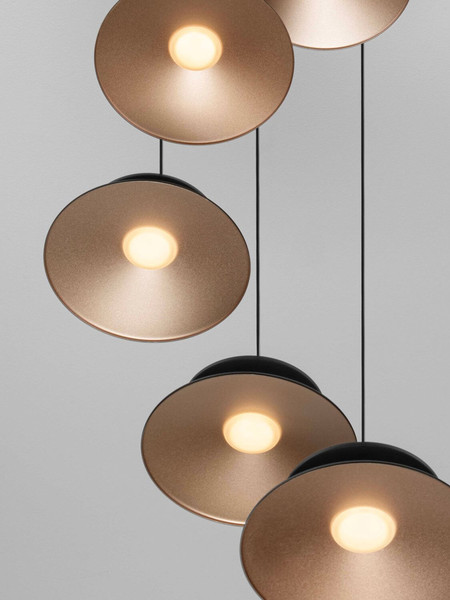 Nova Luce LED Pendelleuchte Morphi dimmbar 25W warmweiss 3000K Schwarz Gold Metall Ø42cm 9416951