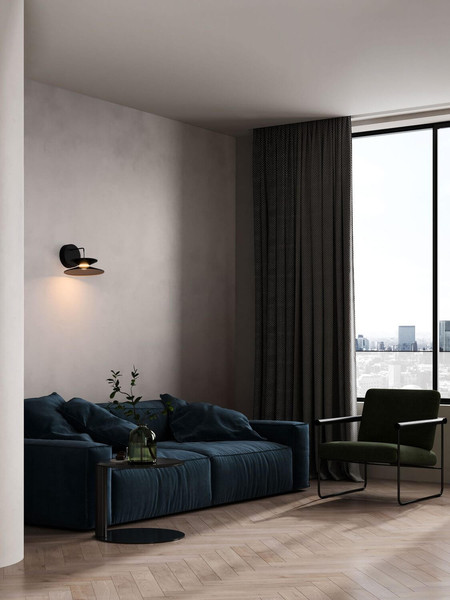 Nova Luce LED Wandleuchte Morphi dimmbar 5W warmweiss 3000K Schwarz Gold Metall Ø20cm 9416953