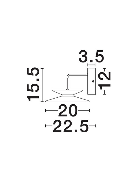 Nova Luce LED Wandleuchte Morphi dimmbar 5W warmweiss 3000K Schwarz Gold Metall Ø20cm 9416953