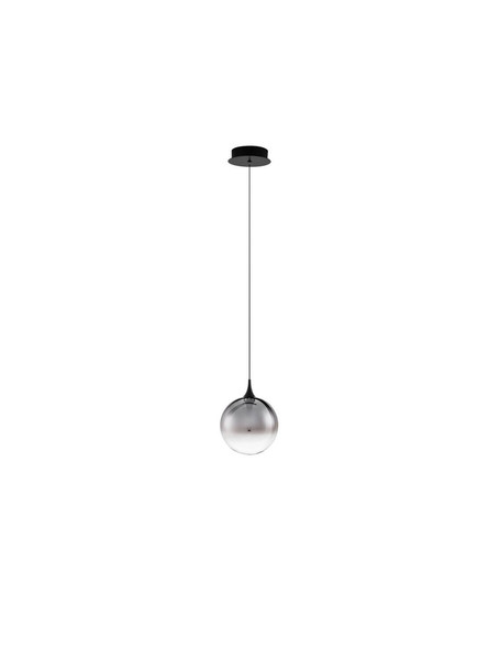 Nova Luce LED Pendelleuchte Orenda 5W warmweiss 3000K Rauchgrau Schwarz Glas Metall Ø16cm 9416957