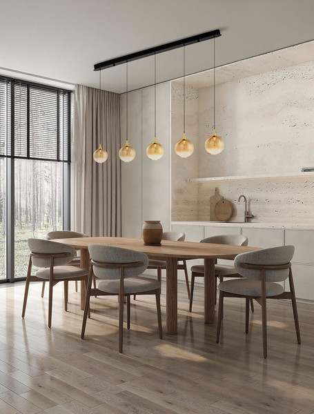Nova Luce LED Pendelleuchte Orenda dimmbar 20W warmweiss 3000K Messinggold Schwarz Champagner Glas Metall 115x16cm 9416964