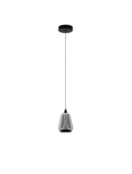 Nova Luce LED Pendelleuchte Alish 8W warmweiss 3000K Rauchgrau Schwarz Glas Metall Ø12cm 9416965