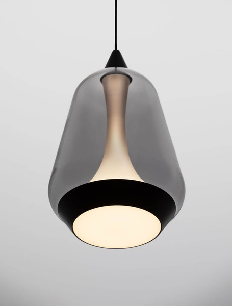 Nova Luce LED Pendelleuchte Alish 8W warmweiss 3000K Rauchgrau Schwarz Glas Metall Ø12cm 9416965
