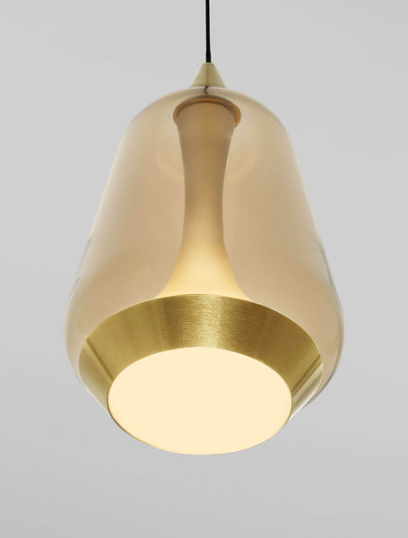 Nova Luce LED Pendelleuchte Alish 8W warmweiss 3000K Messinggold Schwarz Champagner Glas Metall Ø12cm 9416966