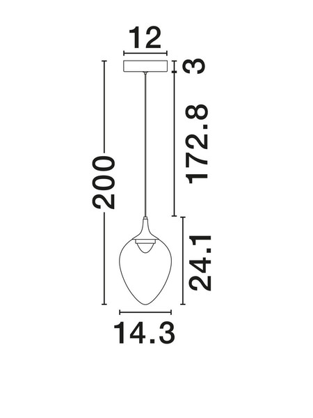 Nova Luce LED Pendelleuchte Nali 6W warmweiss 3000K Rauchgrau Schwarz Glas Metall Ø14cm 9416971