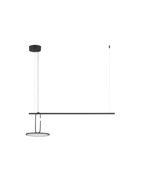 Nova Luce LED Pendelleuchte Gea dimmbar 22W warmweiss 3000K Schwarz Aluminium 100x30cm 9501209