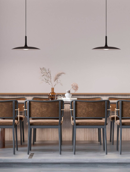 Nova Luce LED Pendelleuchte Lisi 16W warmweiss 3000K Schwarz Stahl Ø45cm 9501213