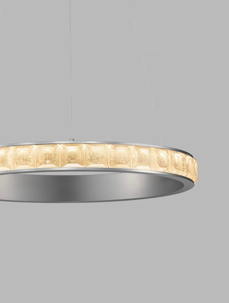 Nova Luce LED Pendelleuchte Eteken dimmbar 35W warmweiss 3000K Silber Stahl Kristall Ø60cm 9501214