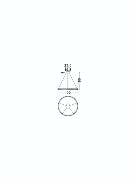 Nova Luce LED Pendelleuchte Eteken dimmbar 60W warmweiss 3000K Silber Stahl Kristall Ø100cm 9501216