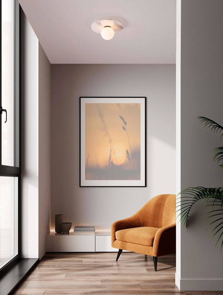 Nova Luce Deckenleuchte Idor G9 Opal Weiß Glas Marmor Ø30cm 9501251