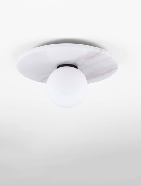 Nova Luce Deckenleuchte Idor G9 Opal Weiß Glas Marmor Ø30cm 9501251