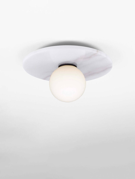 Nova Luce Deckenleuchte Idor G9 Opal Weiß Glas Marmor Ø30cm 9501251