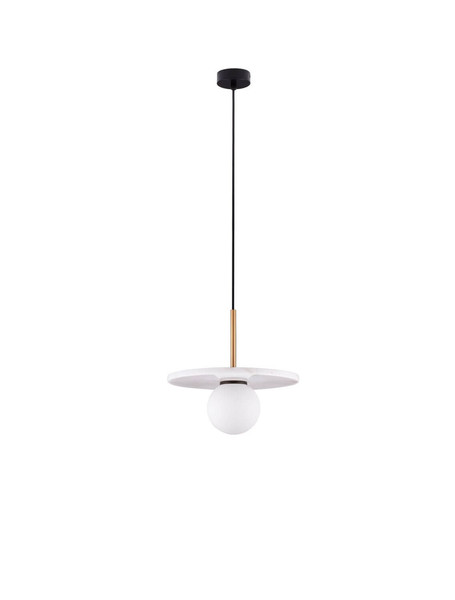 Nova Luce Pendelleuchte Idor G9 Opal Weiß Glas Marmor Ø30cm 9501253