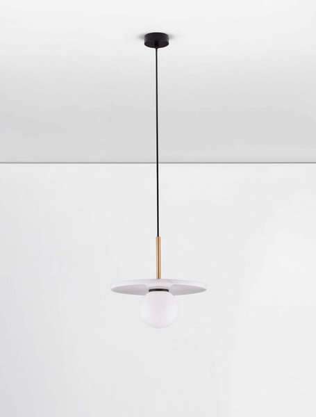 Nova Luce Pendelleuchte Idor G9 Opal Weiß Glas Marmor Ø30cm 9501253