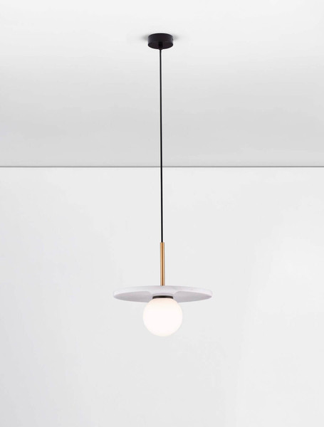 Nova Luce Pendelleuchte Idor G9 Opal Weiß Glas Marmor Ø30cm 9501253