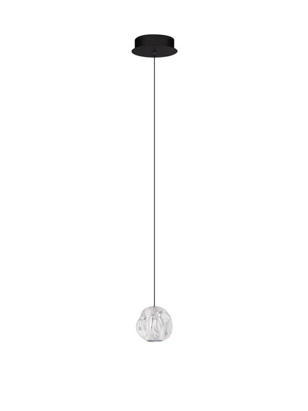 Nova Luce LED Pendelleuchte Ifos 6W warmweiss 3000K Schwarz Chrom Metall Ø10cm 9511011