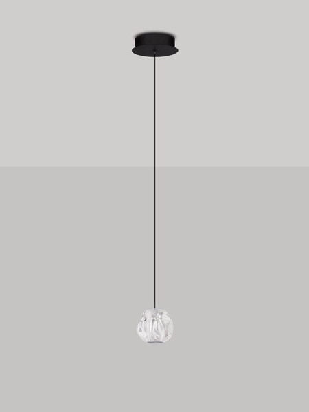 Nova Luce LED Pendelleuchte Ifos 6W warmweiss 3000K Schwarz Chrom Metall Ø10cm 9511011